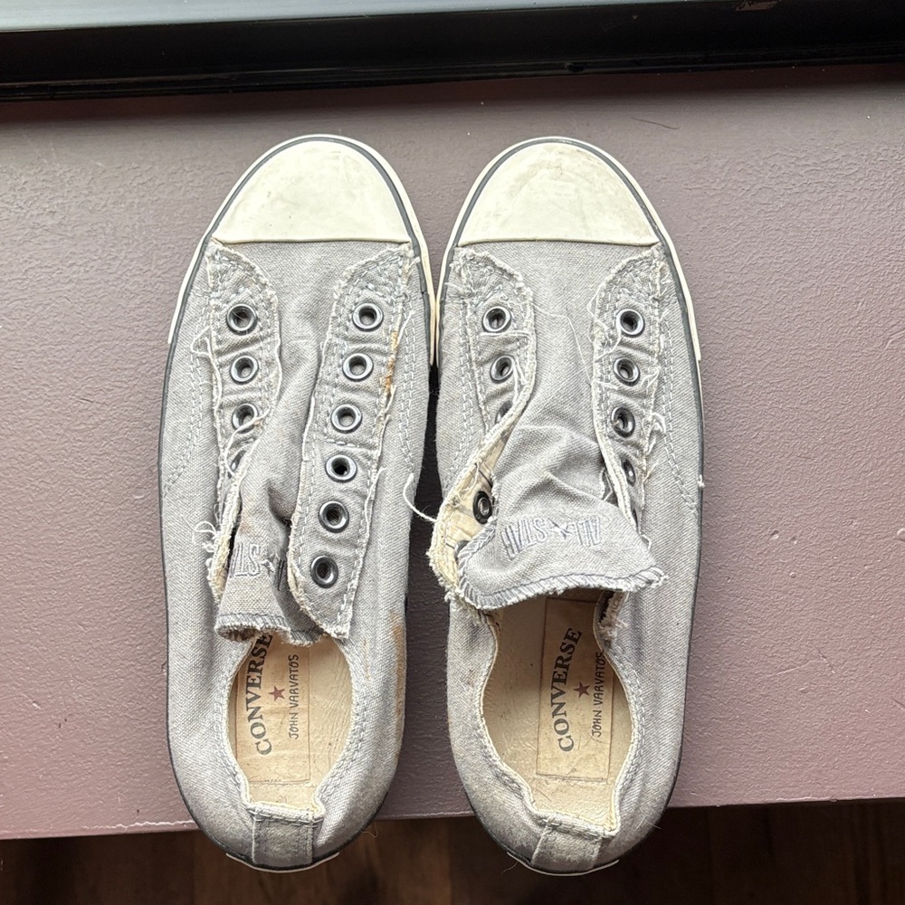 Converse - John Varvatos Light Gray Slip-On Sneakers